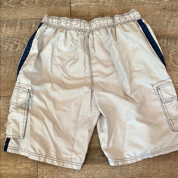 Kanu Surf Tan and Blue Swim Trunks with Elastic Waistband - Picture 4 of 8